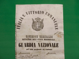 D-IT Giuseppe Garibaldi DITTATORE DELL'ITALIA MERIDIONALE 1861 Rarità ! - Historical Documents