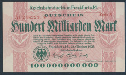 Frankfurt/Main Pick-Nr: S1224 Inflationsgeld Der Dt. Reichsbahn Frankfurt A. M. Bankfrisch 1923 100 Milliarden (10288434 - 100 Milliarden Mark