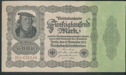 Deutsches Reich Rosenbg: 79d, Firmendruck, KN 6stellig Braun Bankfrisch 1922 50.000 Mark (10298920 - 50000 Mark