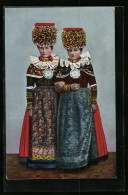 AK Brautjungfern In Volkstracht Schaumburg-Lippe  - Costumes