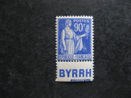 B). TB N° 368a, Neuf X. Avec PUB Inférieure " BYRRH ". - Nuovi