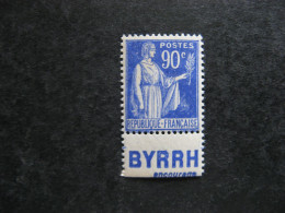 B). TB N° 368a, Neuf X. Avec PUB Inférieure " BYRRH ". - Neufs