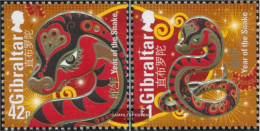 Gibraltar 1524-1525 (complete Issue) Unmounted Mint / Never Hinged 2013 Year The Snake - Gibraltar