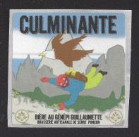 Etiquette De Bière Au Génépi Guillaumette 6 X 6 Cm -  Culminante  - Brasserie Du Forest à Chateaufort (04) - Bier