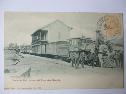Cpa...Colombie...Facatatica...salida Del Tren Para Bogota..1904...(locomotive,gare,chemin De Fer)...animée... - Colombia