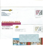 84 BOULAZAC-PERIGUEUX 2 Enveloppes Phil@poste "Calendrier 2012" & Timbres De France  (101) - Pseudo-officiële  Postwaardestukken