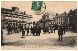 CPA 02 - LAON (Aisne) - Place De L'Hôtel De Ville (Mairie, Théâtre, Tramway) - Ed. N. G. - Laon