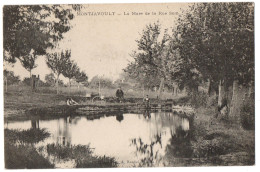 CPA 60 - MONTJAVOULT (Oise) - La Mare De La Rue Soin (petite Animation, Attelage D'âne) - Ed. A. Bardel - Montjavoult