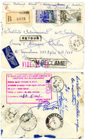 ARDECHE ENV 1961 RUOMS LETTRE RECOMMANDEE => BRESIL ET RETOUR => RUOMS ET RECETTE DISTRIBUTION LA SOUCHE - 1961-....