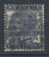 GB  N°71 Victoria 5p Bleu-noir De 1880-81 - Gebraucht