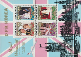 North-Korea 2173-2176A Sheetlet (complete Issue) Unmounted Mint / Never Hinged 1981 Wedding Prince Charles + Lady Di - Korea (Noord)