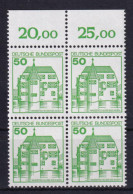 Bund 1038 Oberrand 4er Block Burgen+Schlösser 50 Pf Postfrisch - Sonstige & Ohne Zuordnung