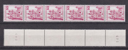 Bund 916 RM RA 6er Streifen Burgen+Schlösser 50 Pf Postfrisch  - Roller Precancels