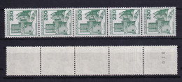 Bund 999 RM 5er Streifen Gerade Nr Burgen+Schlösser 230 Pf ** Neue Fluoreszenz - Roller Precancels