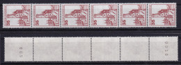 Bund 1139 RM 6er Streifen Burgen+Schlösser 35 Pf Postfrisch - Rollenmarken