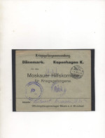 ALLEMAGNE,1917, PRIS.DE GUERRE RUSSE POUR « MOSKAUER HILFSKOMITE FUR KRIEGSGEFANGENE-KOPENHAGEN » DANEMARK,CENSURE - Courriers De Prisonniers