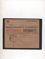 ALLEMAGNE,1917, PRIS.DE GUERRE RUSSE POUR « MOSKAUER HILFSKOMITE FUR KRIEGSGEFANGENE-KOPENHAGEN » DANEMARK - Courriers De Prisonniers