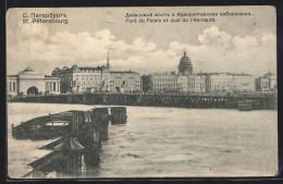 AK St.-Pétersbourg, Pont De Palais Et Quai De L`Amirauté  - Russie