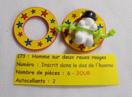 Kinder - Hommes Sur Roues - Homme Sur 2 Roues Rouges ( Version Jour ) - C 73 - Sans BPZ - Steckfiguren