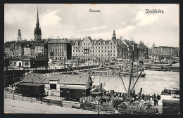 AK Stockholm, Slussen, Dampfer Am Hafen  - Suède