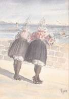 Les Sables D'Olonne-Série Coiffes Vendéennes-coiffe Sablaise  D'après Aquarelle Originale De Yves Agaisse --illustrateur - Sables D'Olonne