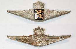 Militaria-BE-Air-insigne_10b_force Aérienne Belge_ancien Insigne De Beret_argent_21-18 - Luchtmacht