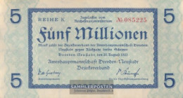 Dresden-Neustadt Inflationsgeld City Dresden-Neustadt Used (III) 1923 5 Million Mark - 5 Millionen Mark