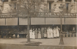 Devanture/Enseigne De Commerce Avec Son Personnel Publicité Van Houten Le Meilleur Chocolat - Other & Unclassified