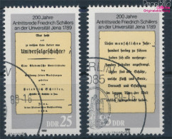 DDR 3254-3255 (kompl.Ausgabe) Gestempelt 1989 Schiller In Jena (10405767 - Gebruikt