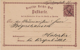 Ganzsache 1/2 Groschen - Briefträgerentwertung 1874 > Maurermeister Bögershausen Halchter Wolfenbüttel - Briefkaarten