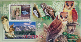 Guinea-Bissau Miniature Sheet 605 (complete. Issue) Unmounted Mint / Never Hinged 2007 Birds - Owls - Pfadfinderlogo - Guinea-Bissau
