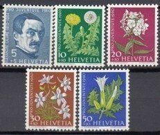 SCHWEIZ  722-726,  Postfrisch **, Pro Juventute 1960, Wiesen- Und Gartenblumen - Neufs