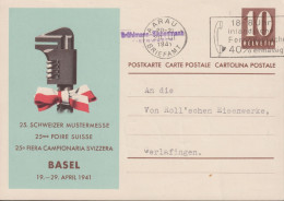 1941 Werbekarte Für Die 25. Mustermesse In Basel, Zum: 153 10 Cts  ⵙ Aarau Briefamt - Entiers Postaux