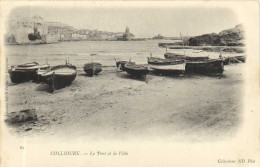 COLLIOURE  Le Port Et La Ville  Barques De Peche Pionnière RV - Collioure