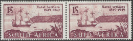 South Africa. 1949 Centenary Of Arrival Of British Settlers In Natal. 1½d MH Setenant Pair SG 127. M5008L - Gebraucht