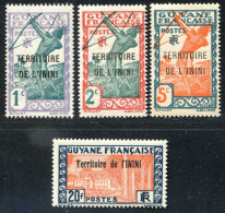 REF 090 > ININI < Yv N° 1 ** + 2 ** + 4 ** + 28 ** Neuf Luxe Gomme Coloniale Dos Visible - MNH * * - Ongebruikt