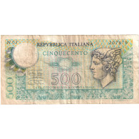 Italie, 500 Lire, KM:95, TB - 500 Lire