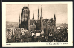 AK Danzig / Gdansk, St. Marienkirche Von Südost Gesehen  - Westpreussen