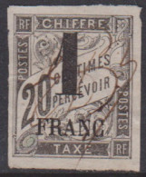 Cochinchine Fiscal 1 Franc Sur 20 Centimes Obl - Sonstige & Ohne Zuordnung