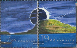 Denmark - Faroe Islands 830-831 (complete Issue) Unmounted Mint / Never Hinged 2015 Solar Eclipse - Faroe Islands