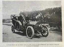 1905 COURSE AUTOMOBILE - LE KILOMETRE DE COTE DE GAILLON - COUPE DE COMPIÉGNE - DOURDAN - VANDERBILT - LA VIE ILLUSTRÉE - 1900 - 1949