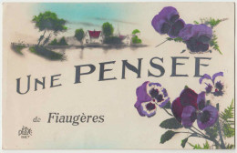 Fiaugères, Suisse. Une Pensée De Fiaugères. CPA Fantaisie. Dessin Paysage, Fleurs. Excellent état - Other & Unclassified