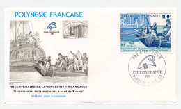 Enveloppe Timbres 1er Jour D'émission7 Juillet 89.Polynésie Française Bicentenaire Révolution Française Mutinerie Bounty - Autres & Non Classés