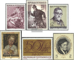 Austria 1376,1377,1378,1379,1380, 1381 (complete Issue) Unmounted Mint / Never Hinged 1971/72 Railway, Sports, Grillparz - Ongebruikt
