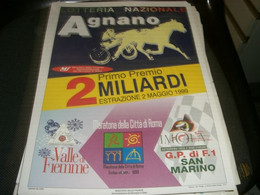 LOCANDINA LOTTERIA NAZIONALE AGNANO 1999 - Lottery Tickets