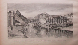 1884  ESPAGNE Catastrophe  Du Pont ALCUDIA LIGNE  CIUDAD REAL Train - Estampes & Gravures