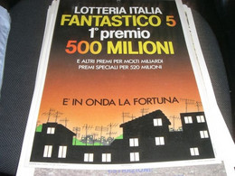 LOCANDINA LOTTERIA ITALIA FANTASTICO 5 - Biglietti Della Lotteria