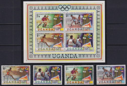 F-EX50254 UGANDA MNH 1980 OLYMPIC GAMES MOSCOW WINNER BOXING ATHLETISM SOCCER FOOTBALL.  - Ete 1980: Moscou