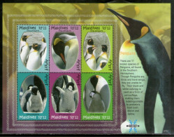 Maldives 2007 King Penguins Birds Marine Life Sc 2938 Sheetlet MNH # 7794 - Penguins