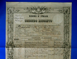 D-IT Guerra Risorgimento  CONGEDO 1843-1869 Robecco Cremona Terza Guerra D'Indipendenza - Documents Historiques